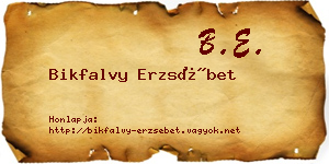 Bikfalvy Erzsébet névjegykártya